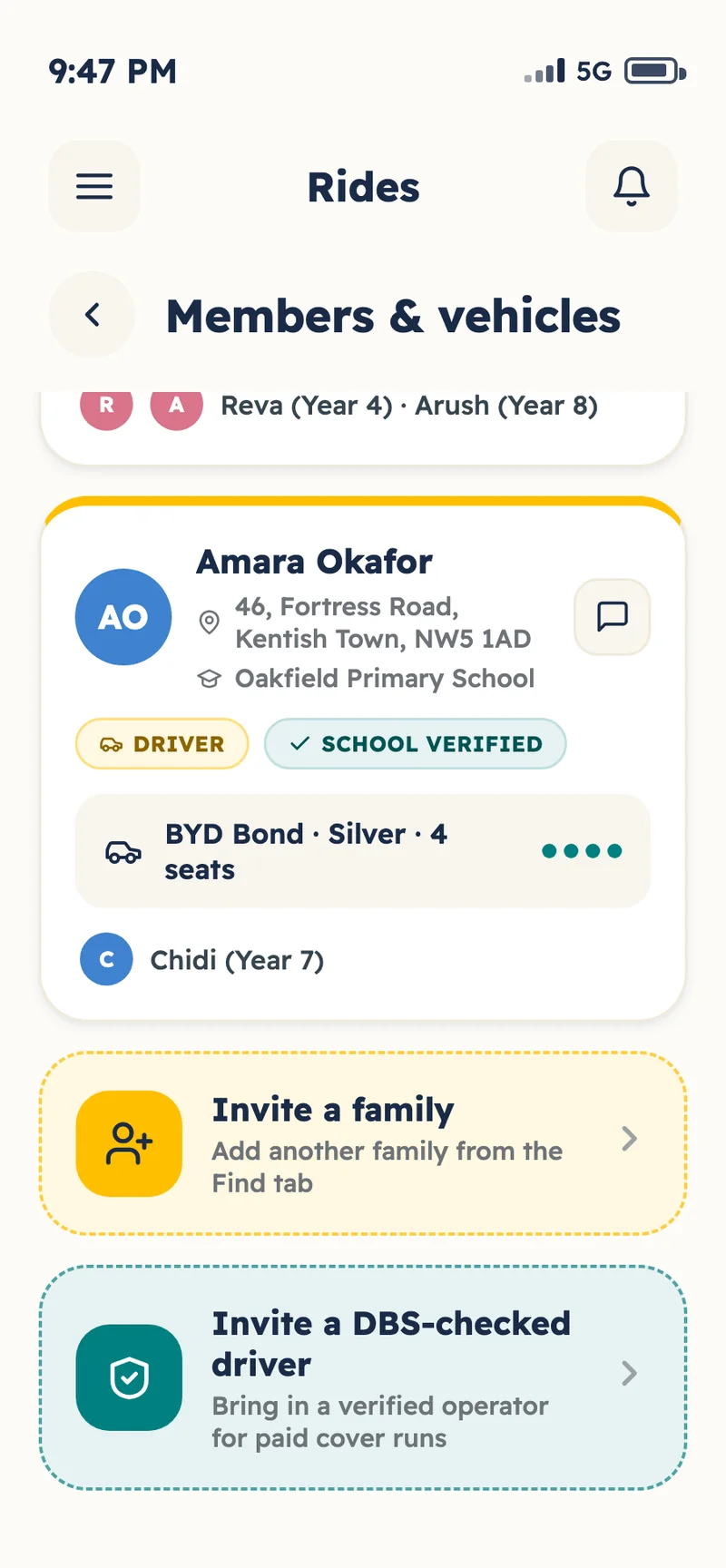 Invite a DBS-checked driver