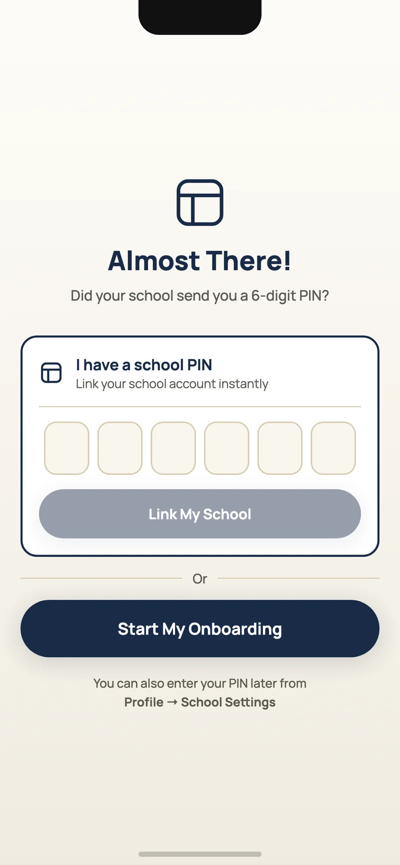 Onboard your family and create your profile