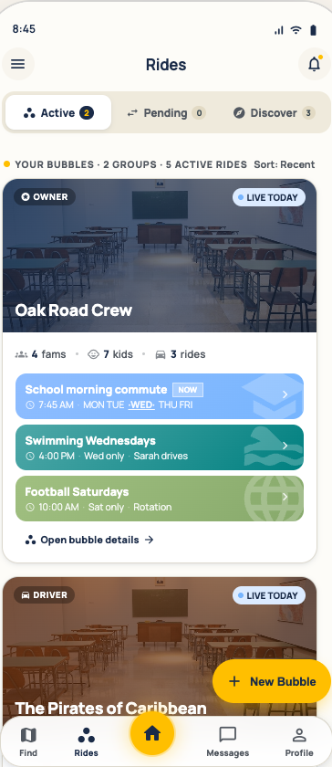 KinOrbit rides hub